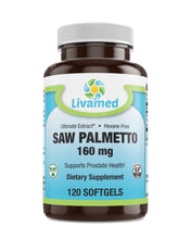 Load image into Gallery viewer, Livamed - Saw Palmetto 160 mg Softgels 120 Count - Livamed Vitamins
