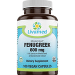 Livamed - Ultimate Extract Fenugreek 600mg Veg Caps 100 Count - Livamed Vitamins