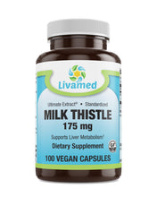 Load image into Gallery viewer, Livamed - Milk Thistle 175 mg Veg Caps 100 Count - Livamed Vitamins
