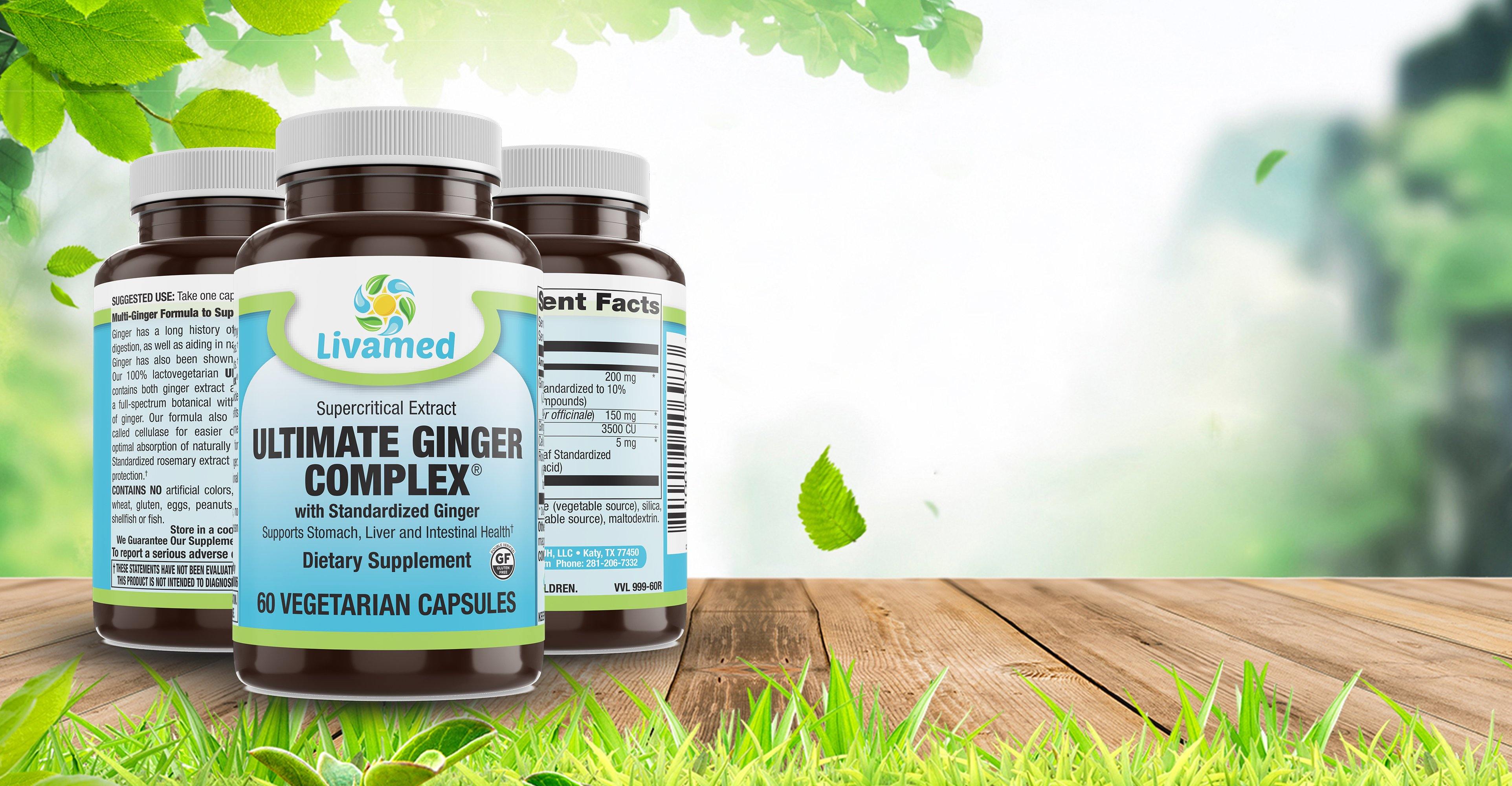 Livamed - Ultimate Ginger Complex® with Standardized Ginger Veg Caps 60 Count - Livamed Vitamins