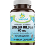 Livamed - Ginkgo Biloba 60 mg Veg Caps 120 Count - Livamed Vitamins