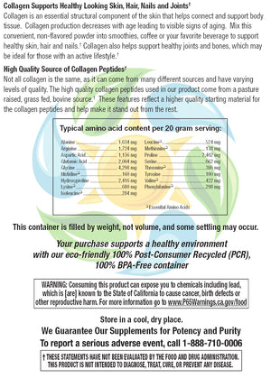 Pure Collagen Peptides- Grass Fed & Pasture Raised 14.1 oz Count