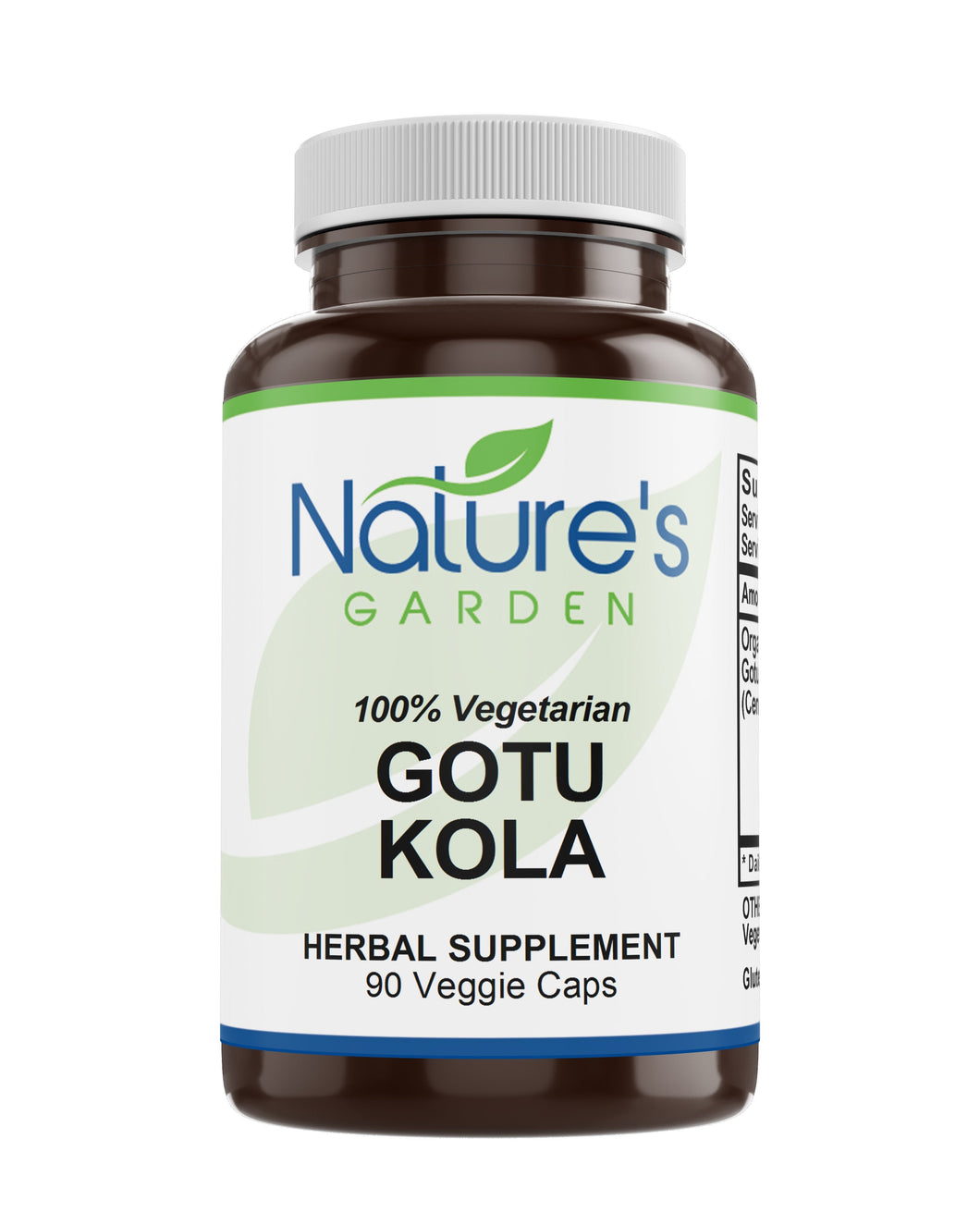 Gotu Kola - 90 Veggie Caps with 400mg Organic Gotu Kola Herb