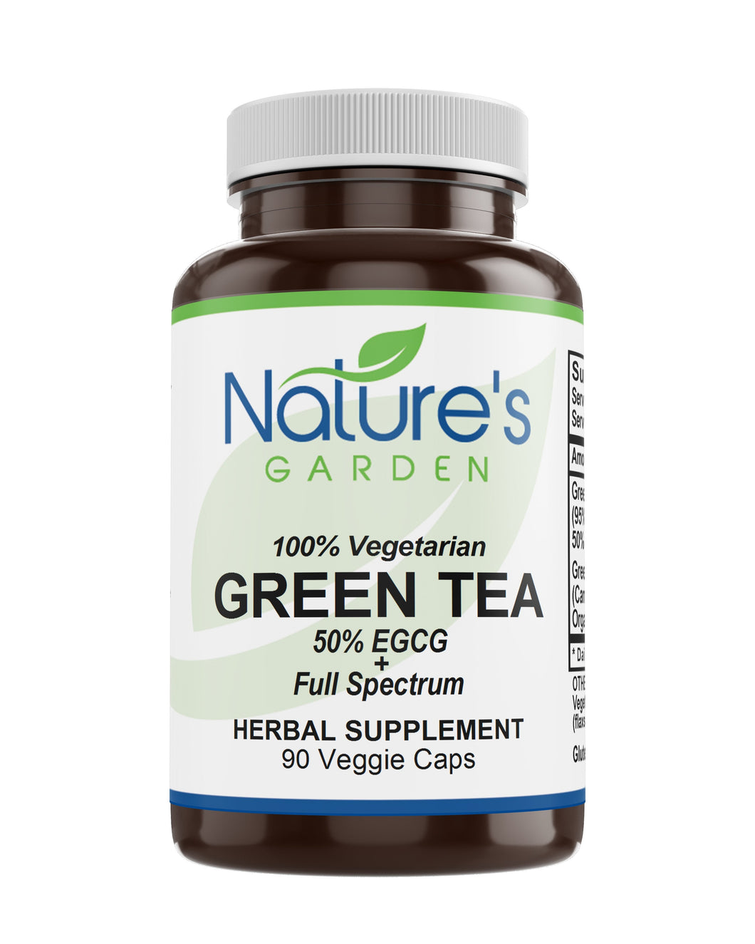 Green Tea - 90 Veggie Caps with 450mg Organic Full Spectrum and Pure Green Tea Extract