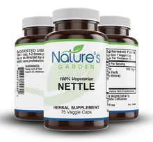 Load image into Gallery viewer, Nettles - 75 Veggie Caps - Made with 500mg Organic Stinging Nettles Leaf
