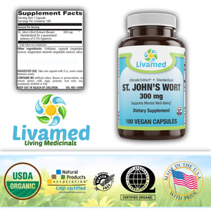 St. John's Wort 300 mg Veg Caps 100 Count