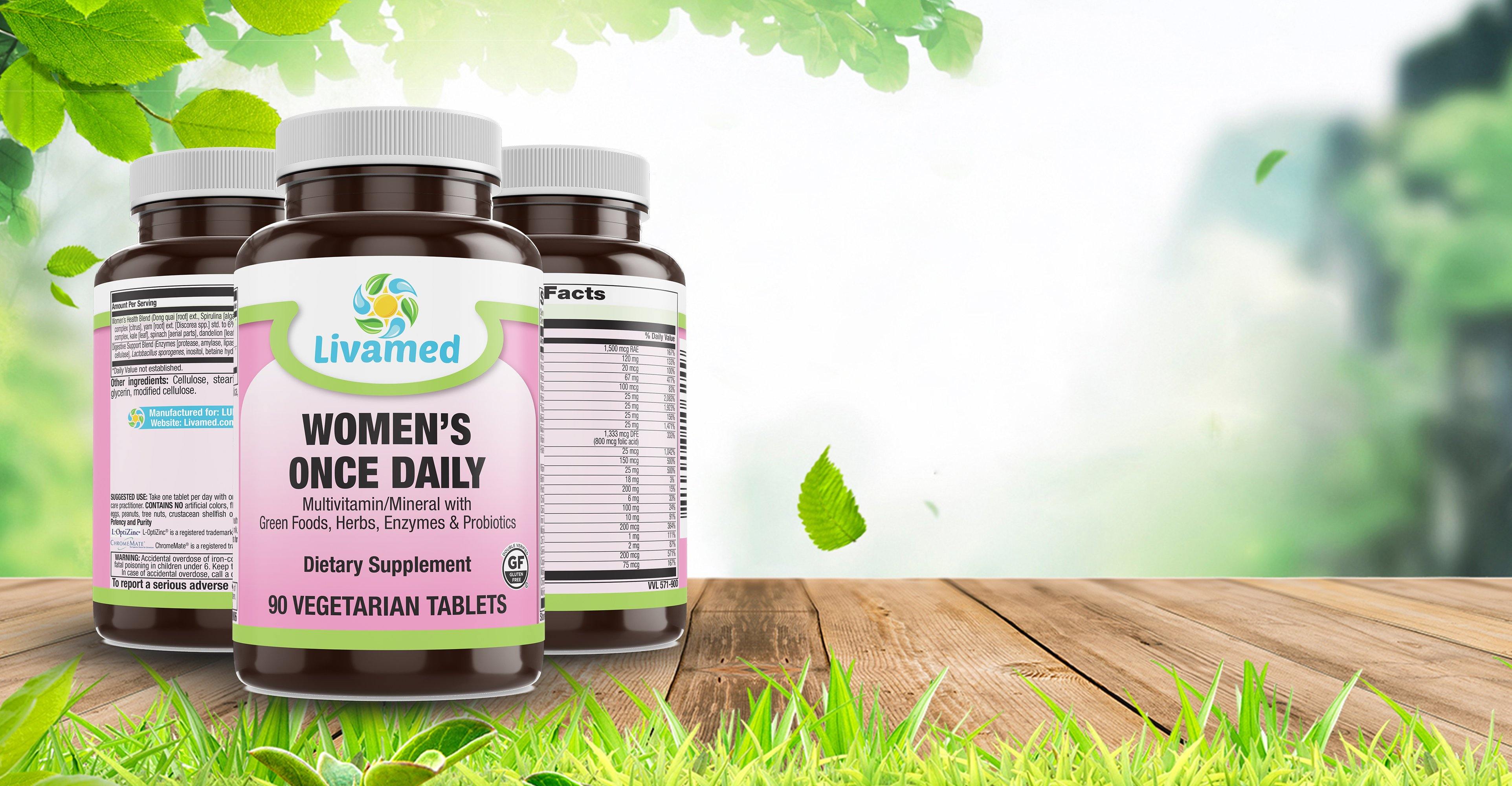 Livamed - Women's Once Daily Veg Tabs 90 Count - Livamed Vitamins